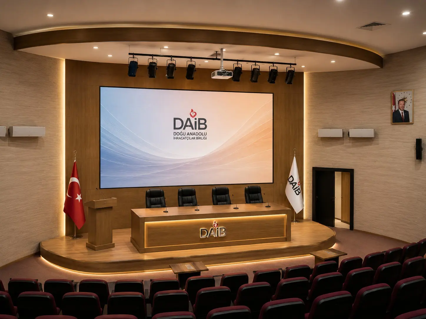 DAİB Erzurum Konferans Salonu P1.86 GOB LED Ekran Projesi